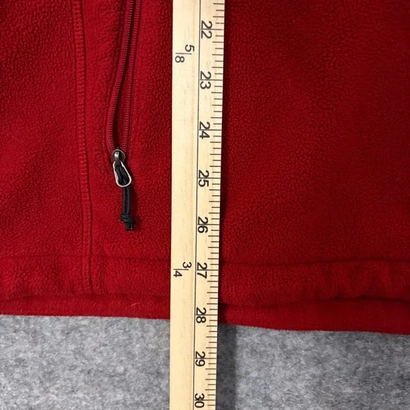 Cabelas Mens Polartec Fleece Jacket Red Full Zip Chest Pocket XL Outdoor Hiking - Picture 7 of 10